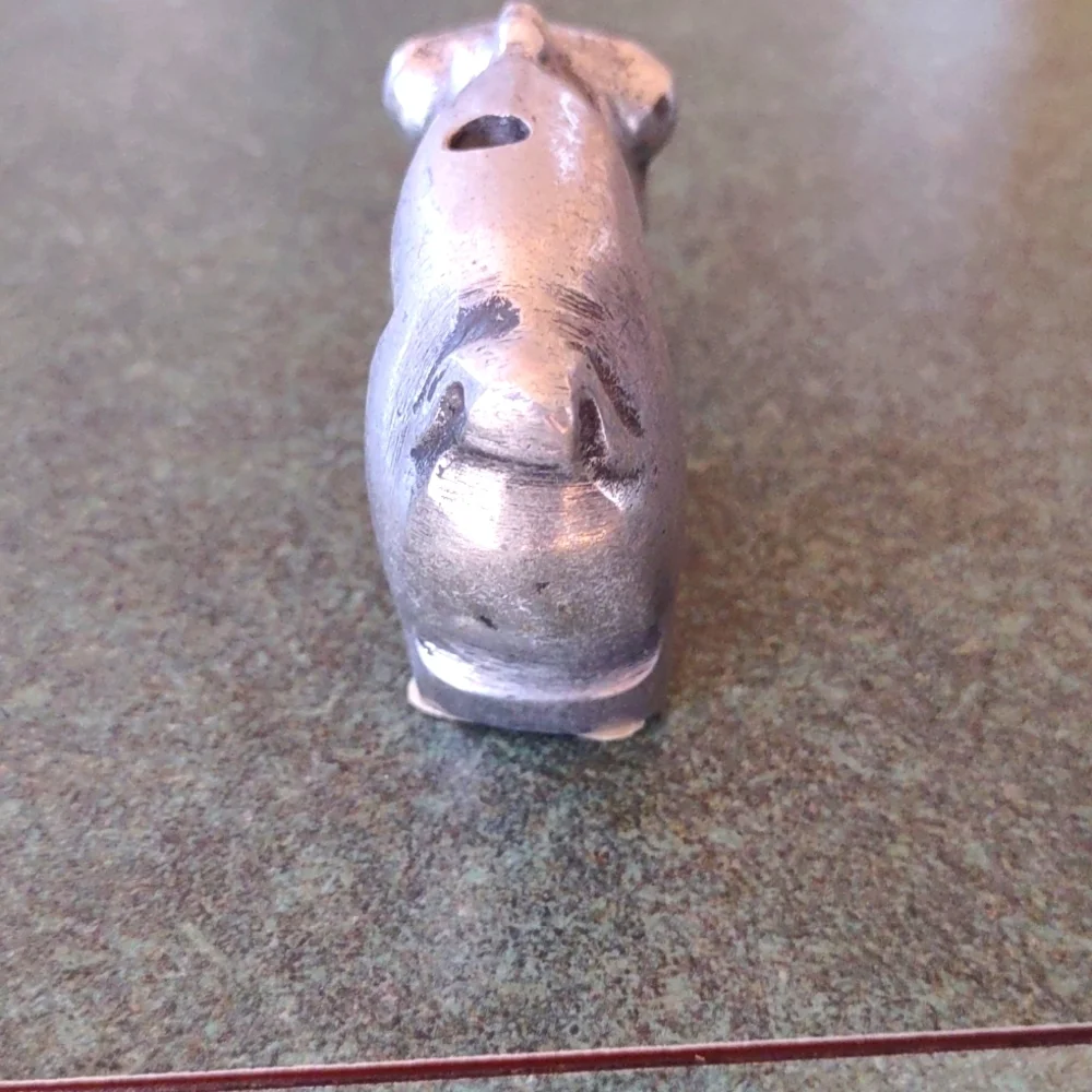 Charming Pewter Pig Figurine
